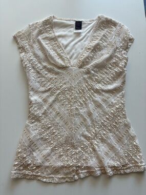 Wrapper White Lace V-Neck Blouse